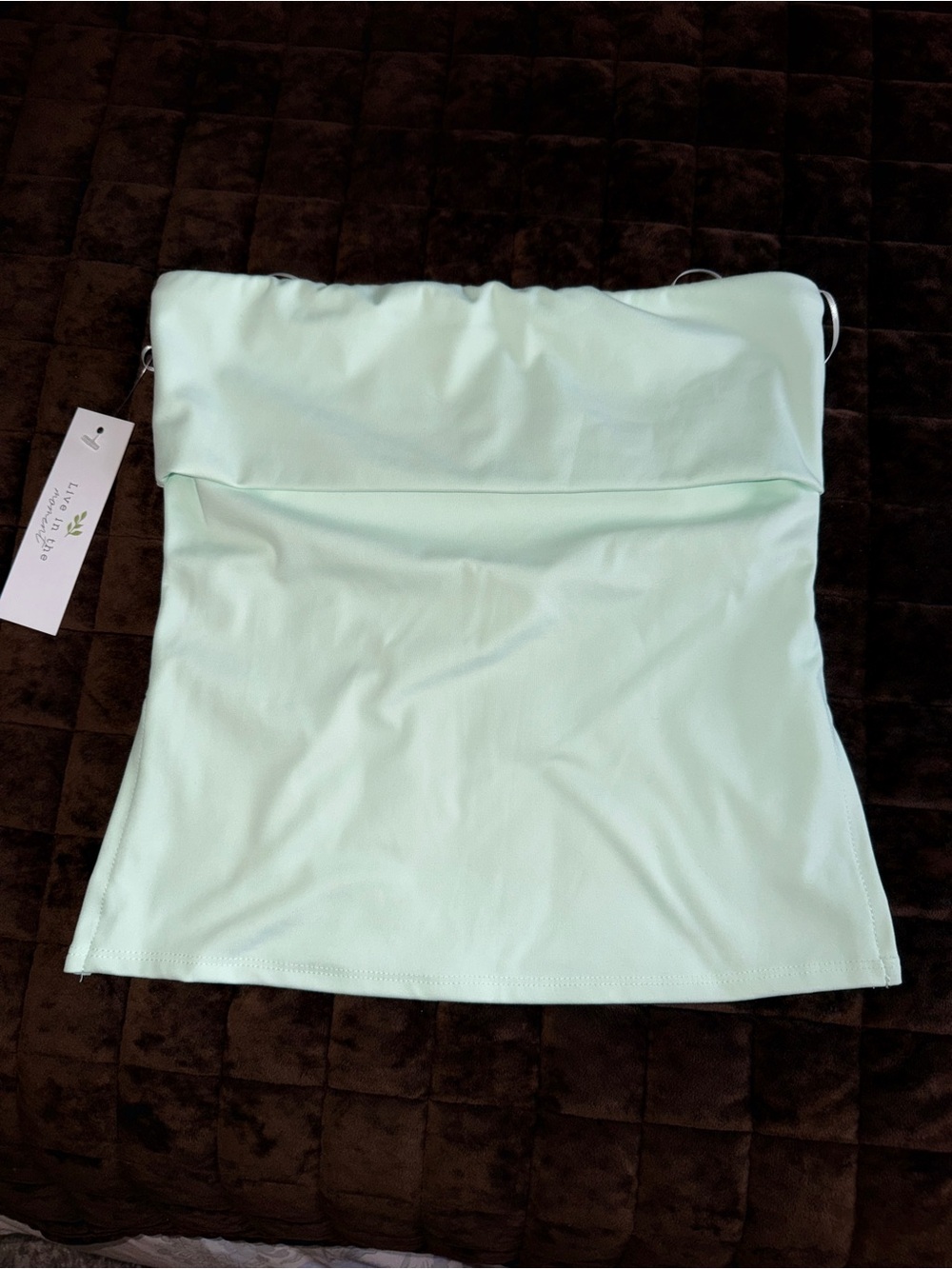 Strapless Mint Tube Top
